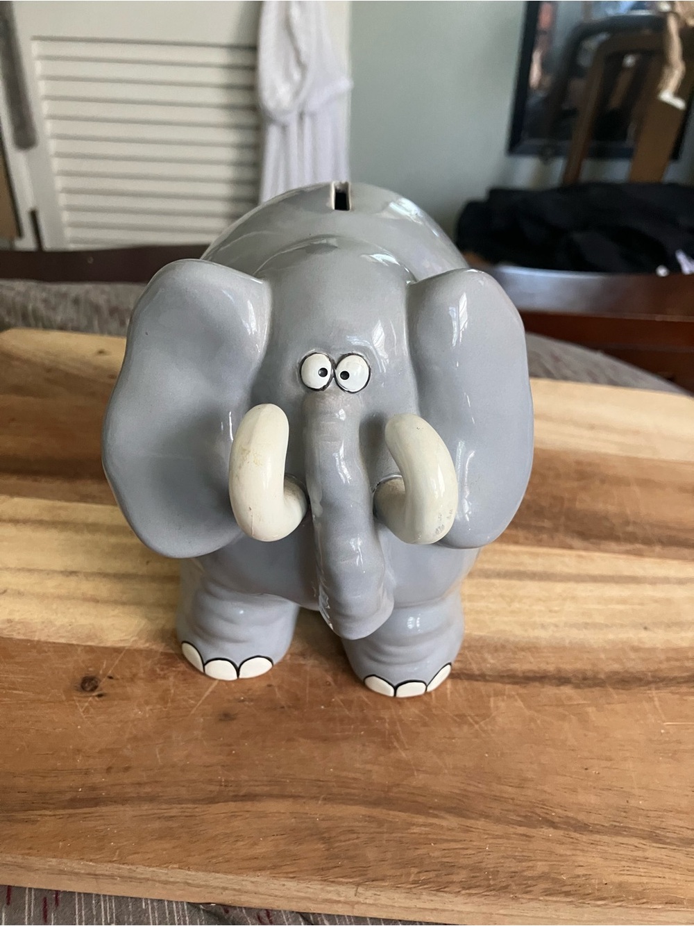 Vintage Ceramic Cartoon Elephant Coin Bank